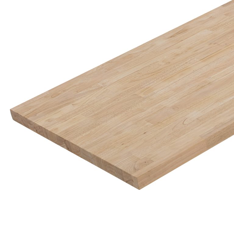 allen + roth 4-ft x 25-in x 1.5-in natural hevea butcher block countertop, finger-jointed, unfinished