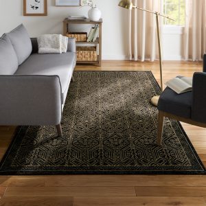 allen + roth Theon jute and chenille area rug in charcoal, 8x10