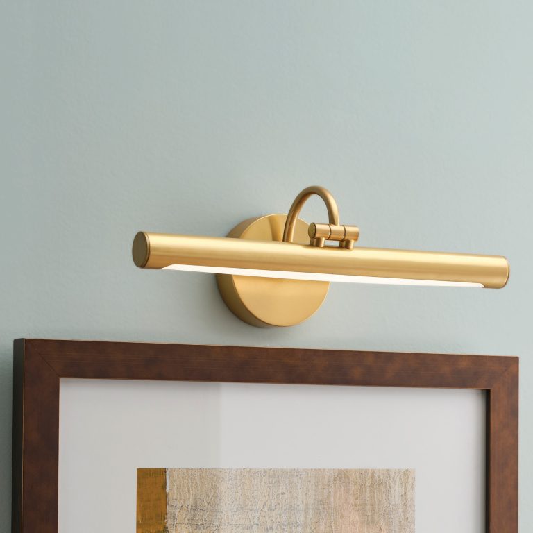 allen + roth Prichard 18-in brushed gold battery LED picture light