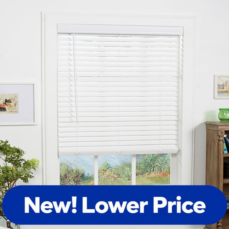 allen + roth Trim at Home cordless white faux wood blind with 2-inch slats, room darkening